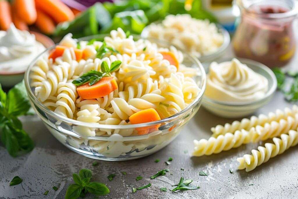 Les ingrédients de base pour une salade de pâtes froide